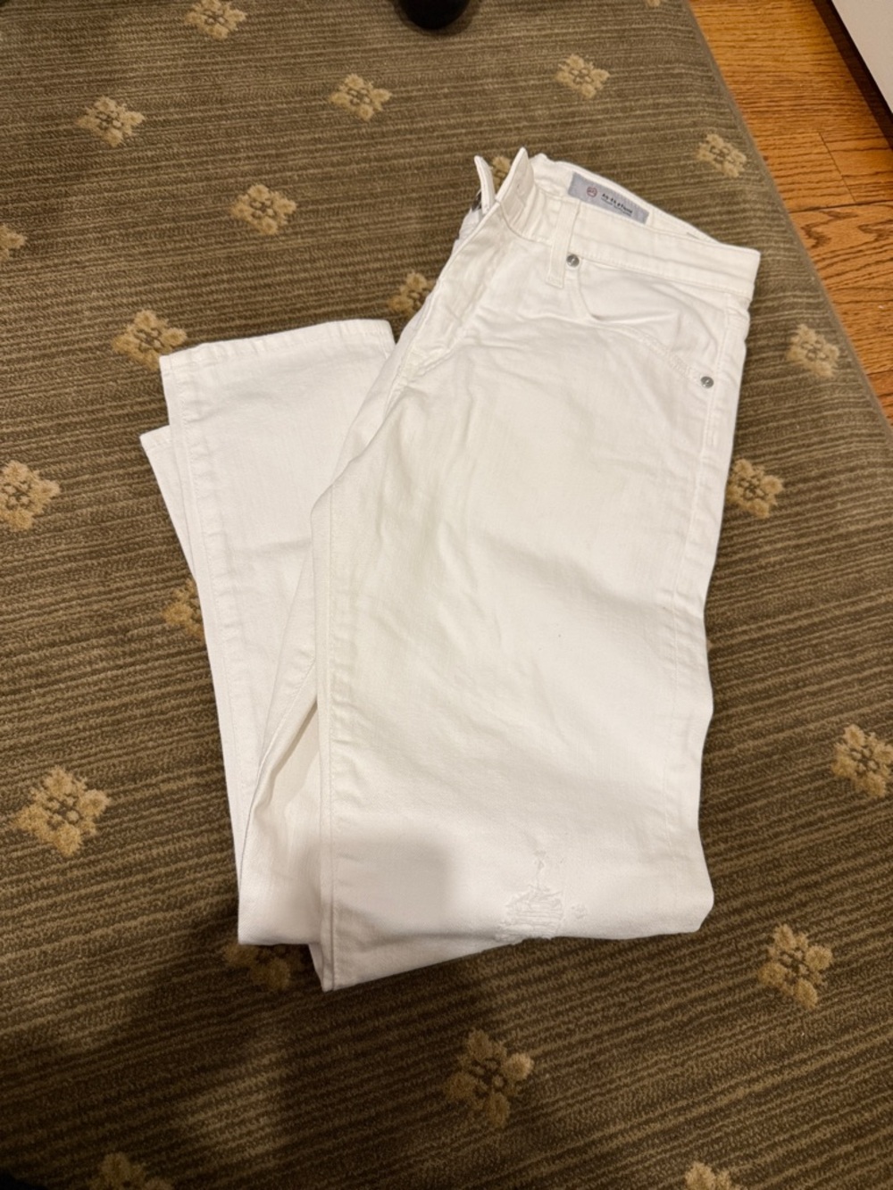 AG Adriano Goldschmied White Women's Boyfriend Jeans